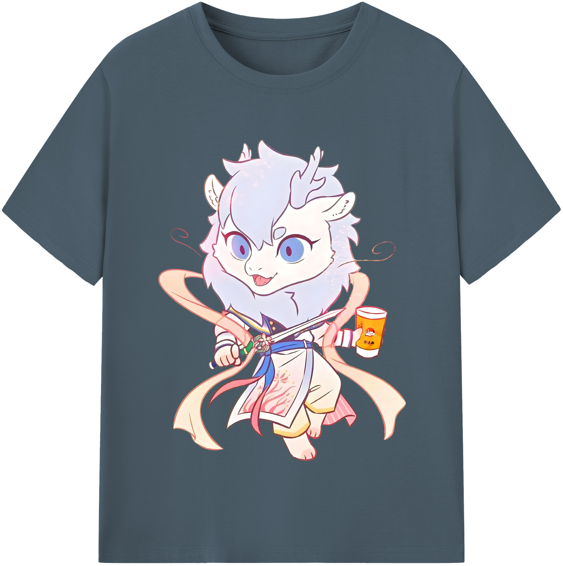 （画像用） Ne Zha 2 ナタ 魔童の大暴れ 綿100％半袖Tシャツ（フロントプリント）